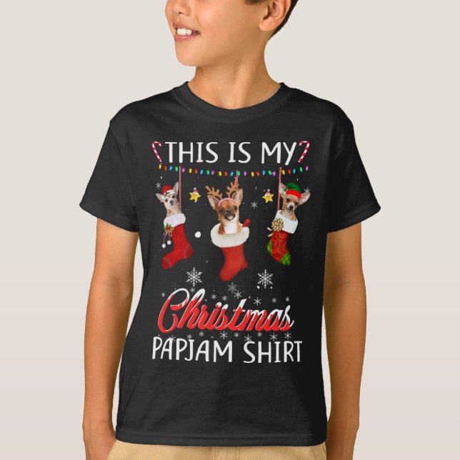This Christmas Pajama Chihuahua In Socks Lover Dog T-Shirt (Front)