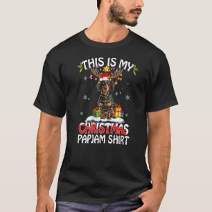 This Christmas Pajama Dachshund Lights Santa Reind T-Shirt