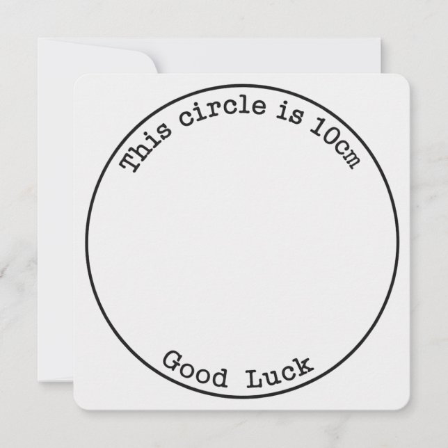 This Circle Is 10cm Good Luck Funny Pregnancy Holiday Card (Front)