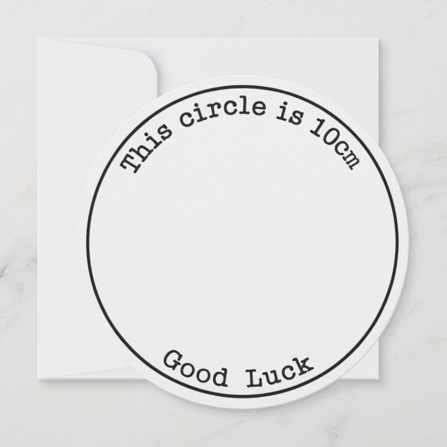 This Circle Is 10cm Good Luck Funny Pregnancy Invitation (Front)