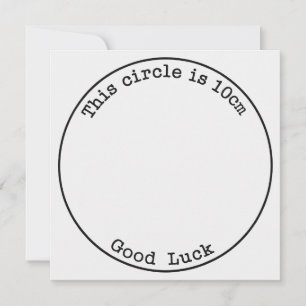 This Circle Is 10cm Good Luck Funny Pregnancy Invitation