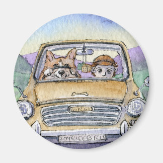 This Corgi dog took his hoomun... Magnet