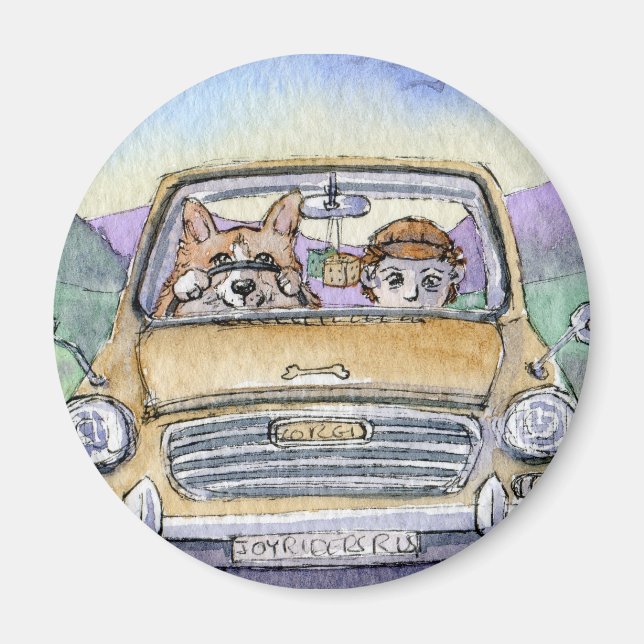 This Corgi dog took his hoomun... Magnet (Front)