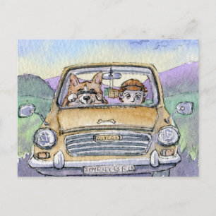 This Corgi dog took his hoomun... Postcard