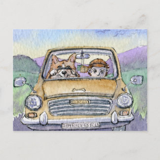 This Corgi dog took his hoomun... Postcard