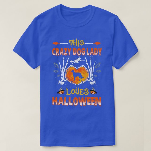 This Crazy Dog Lady Carolina Dog Loves Halloween C T-Shirt (Design Front)