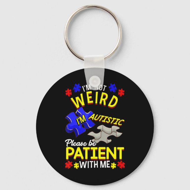 This cute autism awareness design is a great way t key ring (Front)