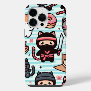 This cute iPhone case features playful ninja cats