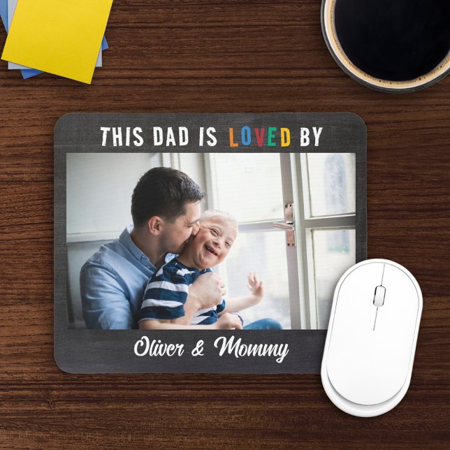 This Dad Is Loved By Add Photo & Names Mouse Mat (Creator Uploaded)