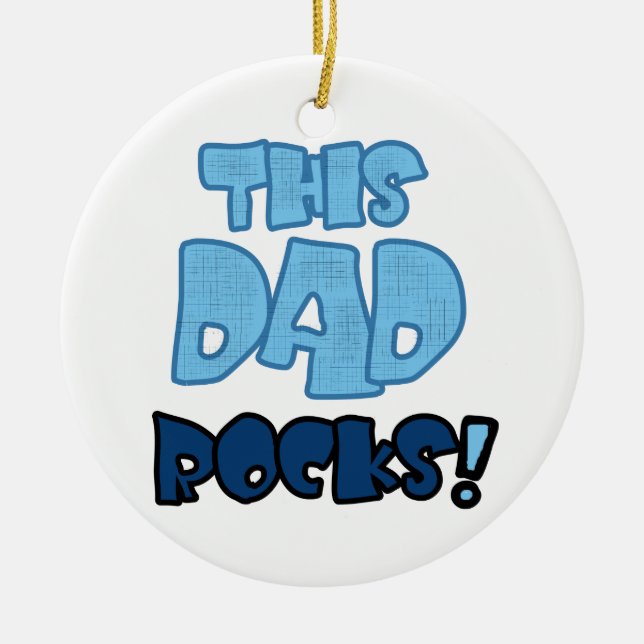 This Dad Rocks Gifts Ceramic Tree Decoration (Front)