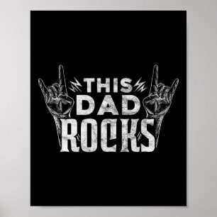 This Dad Rocks Rock N Roll Heavy Metal Fathers Day Poster