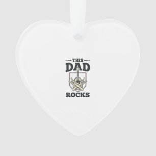 This Dad Rocks Vintage Guitar Dad Shirt Design (3) Ornament