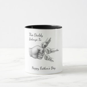 This Daddy Belongs To – Gift with Kids' Names -  Mug