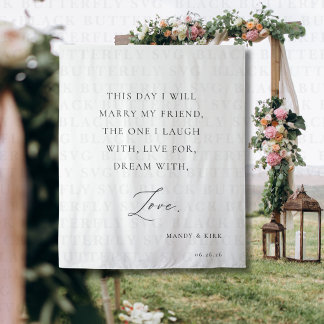 This Day I Marry My Best Friend Wedding Backdrop  Tapestry