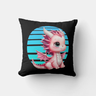 This design features a cute pink dragon with big b cushion