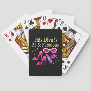 THIS DIVA IS 21 AND FABULOUS DESIGN PLAYING CARDS