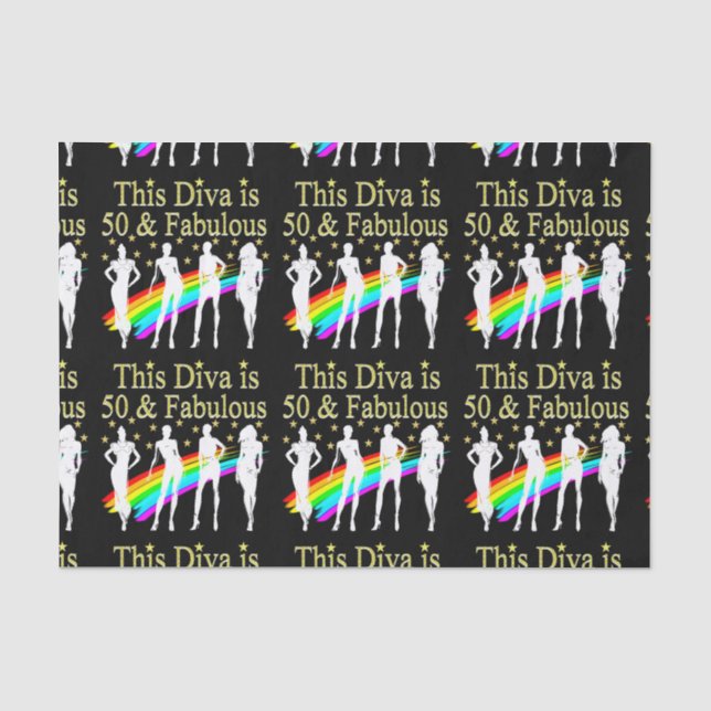THIS DIVA IS 50 AND FABULOUS 50TH BIRTHDAY TISSUE PAPER (Front)