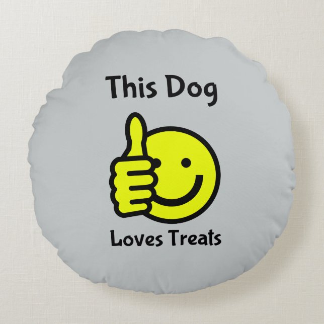 This Dog Loves Treats Face Pet Bed Cushion (Front)