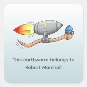 This Earthworm Belongs To Square Sticker