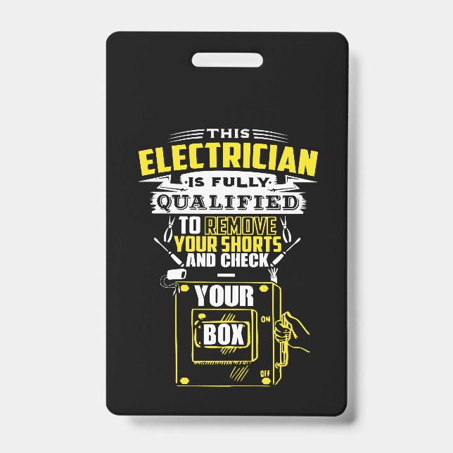 This electrician is fully qualified ID badge (Front)