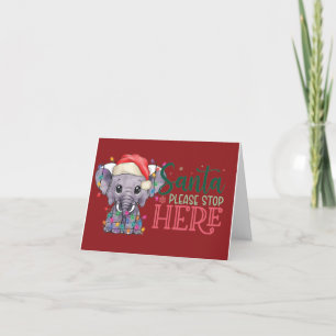 This Elephant Christmas Santa Card