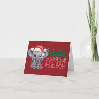 This Elephant Christmas Santa Card