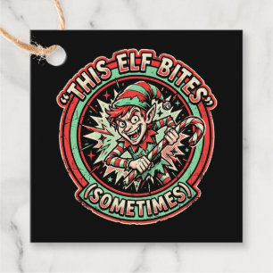 This Elf Bites Sometimes Christmas Gift Tag