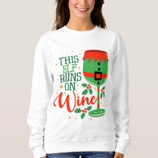 This Elf runs on Wine Ugly sweater