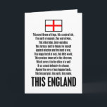 This England Card<br><div class="desc">Famous words by the great William Shakespeare from 'King Richard II'... "This royal throne of kings, this sceptered isle, This earth of majesty, this seat of Mars, This other Eden, demi-paradise, This fortress built by Nature for herself Against infection and the hand of war, This happy breed of men, this...</div>