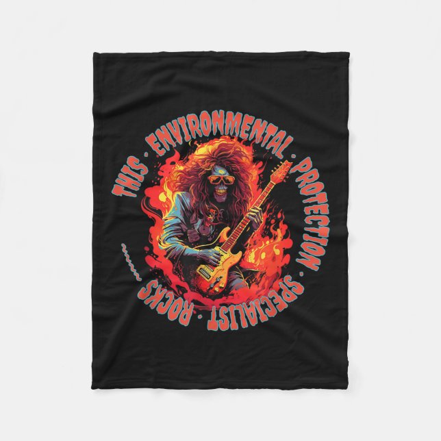 This Environmental Protection Specialist Rocks Fleece Blanket (Front)