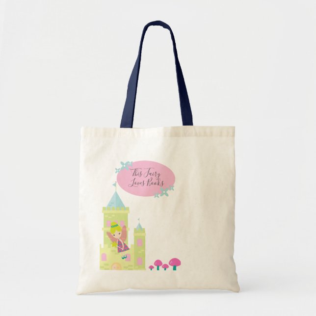 This Fairy Loves Books Library Tote Bag (Front)