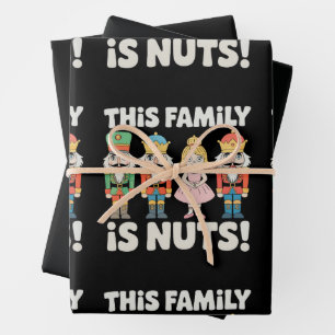 This Family Is Nuts Christmas Nutcracker Xmas Wrapping Paper Sheet