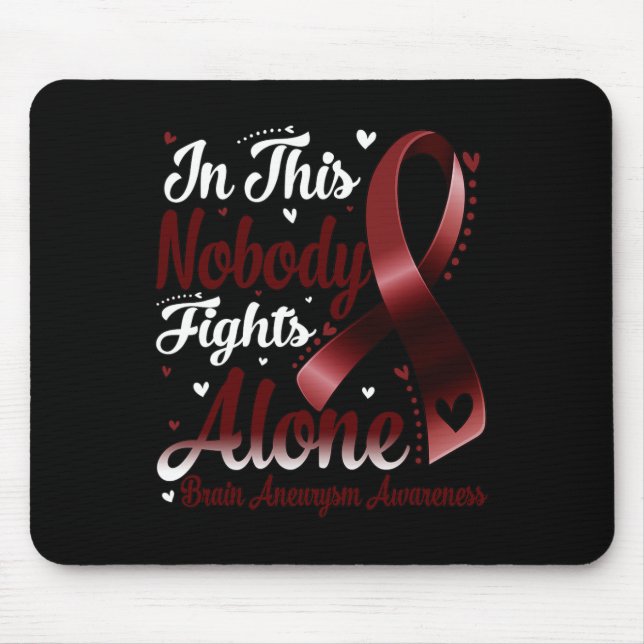 This Family Nobody Fight Alone Brain Aneurysm Awar Mouse Mat (Front)