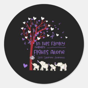 This Family Nobody Fights Alone Rett Syndrome Awar Classic Round Sticker