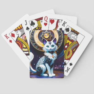 This filigree fantasy cat is truly a work of art. playing cards