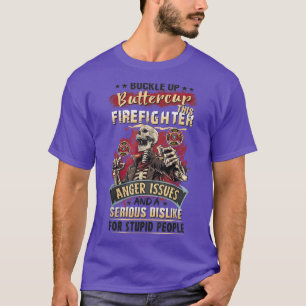 This Firefighter Has Anger Issues Skeleton Spooky T-Shirt