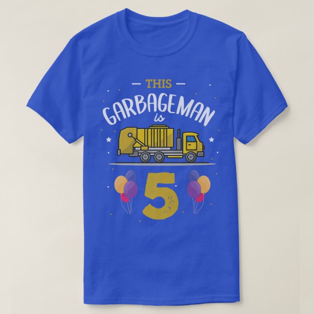 This Garbageman Is 5 5th Birthday Garbage Truck 5y T-Shirt (Design Front)