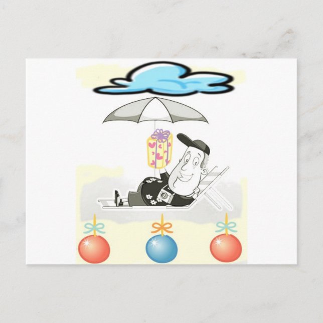 THIS GENTLEMAN IS SENDING ***CHRISTMAS WISHES*** HOLIDAY POSTCARD (Front)