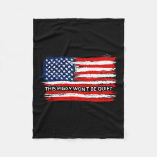This Ggy Won't Be Quiet Funny Flag Fleece Blanket