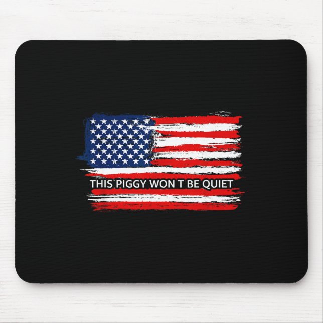 This Ggy Won't Be Quiet Funny Flag  Mouse Mat (Front)