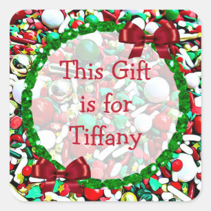 This Gift is for Holiday Sprinkles Christmas Square Sticker
