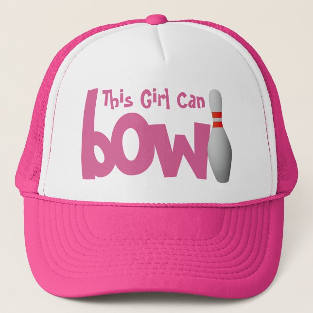 This Girl Can Bowl Bowler Trucker Hat (Front)