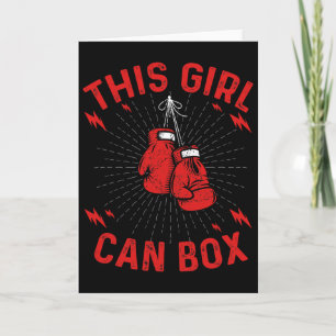 This Girl Can Box, Boxer Boxing Vintage Design Card