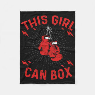 This Girl Can Box, Boxer Boxing Vintage Design  Fleece Blanket
