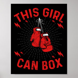 This Girl Can Box, Boxer Boxing Vintage Design  Poster