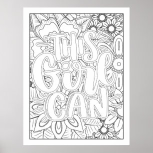 This Girl Can Color It Yourself Poster