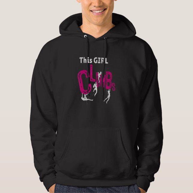 This Girl Climbs Rock Bouldering Rock Climbing Cli Hoodie (Front)