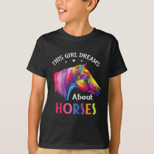 This Girl Dreams About Horses Horseback Riding Clo T-Shirt