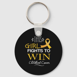 This Girl Fights To Win Childhood Cancer Awareness Key Ring