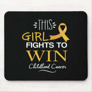 This Girl Fights To Win Childhood Cancer Awareness Mouse Mat